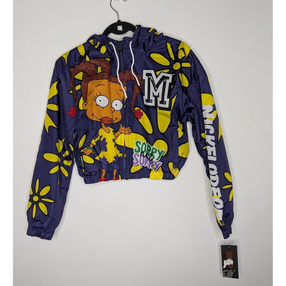Members Only Jacket Windbreaker Womens Medium Multicolor Nickelodeon Rugrats